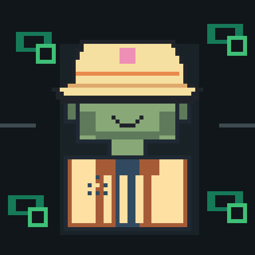 Backgrounds trait Midnight Chain Links, shown on a Humble Guy